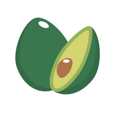 Yarısı kesilmiş avokado ikonu. Düzenlenebilir vektör.