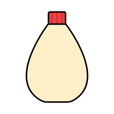 Tatlı sıkılmış mayonez ikonu şişesi. Düzenlenebilir vektör.