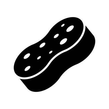 Temizlik süngeri silueti simgesi. Düzenlenebilir vektör.