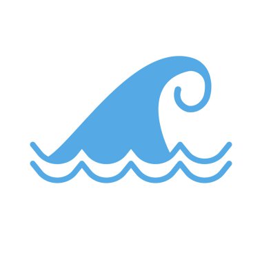 Tsunami sembolü. Tsunami ikonu. Düzenlenebilir vektör.