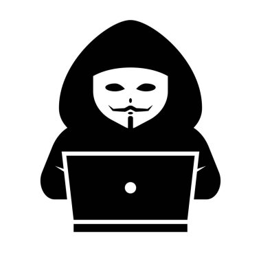 Anonim hacker siluet simgesi. Düzenlenebilir vektör.