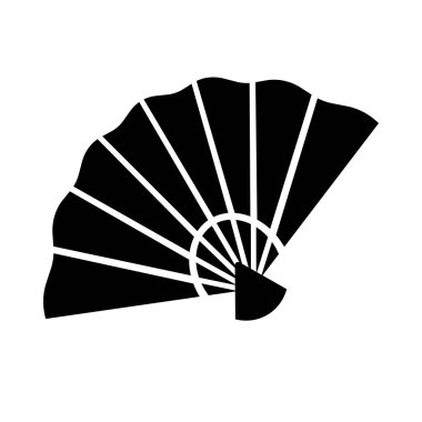 El yelpazesi siluet simgesi. Düzenlenebilir vektör.