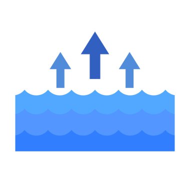 Düz tasarım gelgit ikonu. Düzenlenebilir vektör.