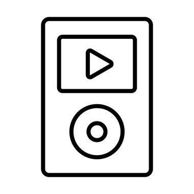 Basit MP3 çalar simgesi. Düzenlenebilir vektör.