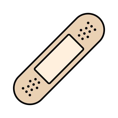 Düz tasarım alçı ikonu. Düz dizayn bandaj ikonu. Düzenlenebilir vektör.