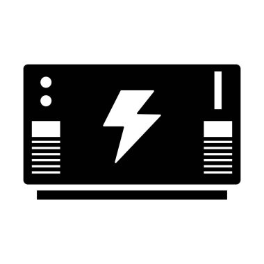Elektrik jeneratörü silueti simgesi. Düzenlenebilir vektör.