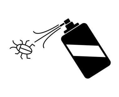 Böcek ilacının hedef aldığı böcek ilacı silueti ikonu. Düzenlenebilir vektör.