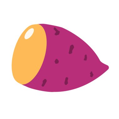 Düz dizayn, tatlı patates ikonunu kesti. Düzenlenebilir vektör.