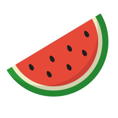 Basit kesilmiş karpuz ikonu. Düzenlenebilir vektör.