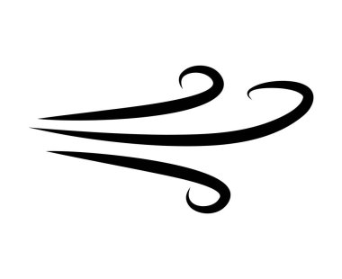 Yüksek rüzgar sembolü. Fırtına sembolü. Düzenlenebilir vektör.