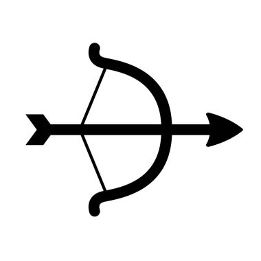 Avlanma yayı ve ok simgesi. Düzenlenebilir vektör.