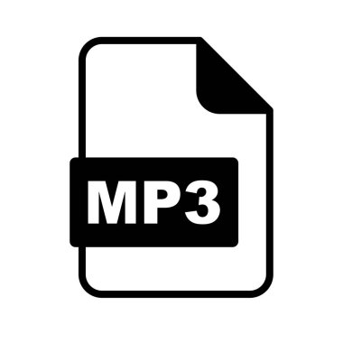 MP3 dosya siluet simgesi. Düzenlenebilir vektör.