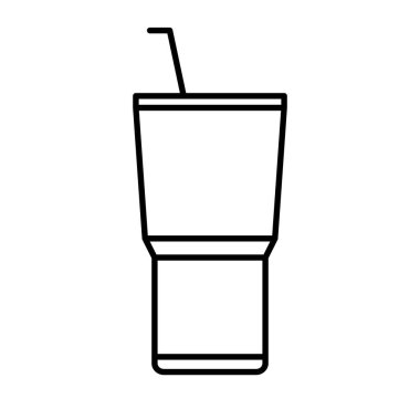 Saman ikonlu basit bir bardak. Düzenlenebilir vektör.