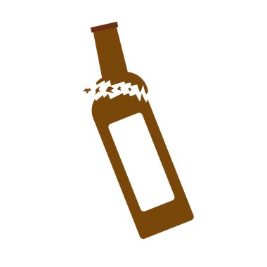 Basit kırık şişe ikonu. Düzenlenebilir vektör.