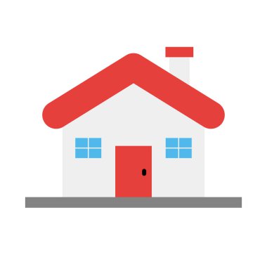 Düz dizayn kırmızı ev ikonu. Düzenlenebilir vektör.