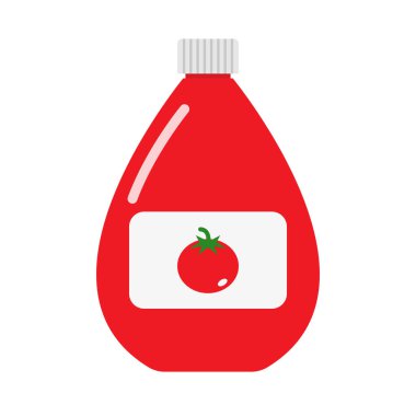 Domates ketçap şişesi ikonu. Düzenlenebilir vektör.