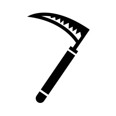 Keskin tırpan siluet simgesi. Düzenlenebilir vektör.