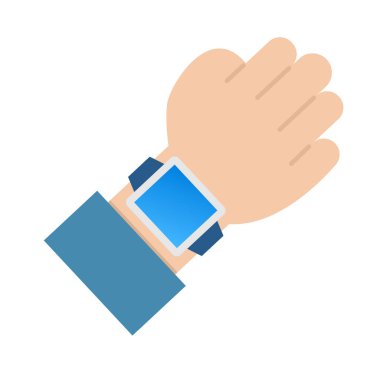 Düz tasarım Smartwatch simgesi. Düzenlenebilir vektör.
