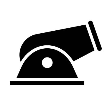 Eski top silueti simgesi. Düzenlenebilir vektör.