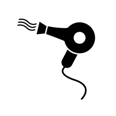 Kurutucu ve rüzgar silueti. Düzenlenebilir vektör.