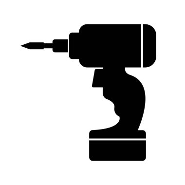 Kablosuz çarpma sürücüsü silueti. Düzenlenebilir vektör.