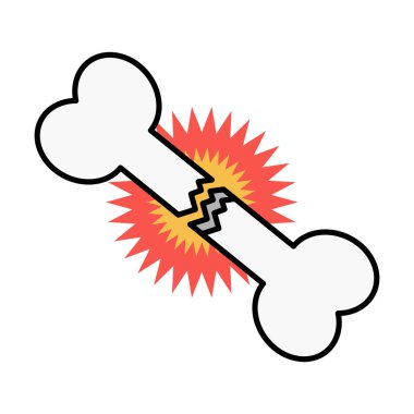 Kırık kemik ağrısı ikonu. Düzenlenebilir vektör.