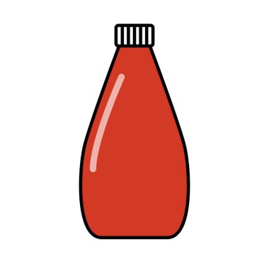 Kırmızı ketçap şişesi ikonu. Düzenlenebilir vektör.