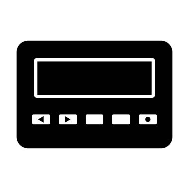 Retro çağrı cihazı silueti simgesi. Düzenlenebilir vektör.