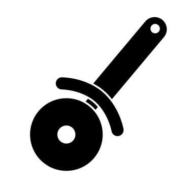 Basit pizza kesicisi siluet ikonu. Düzenlenebilir vektör.