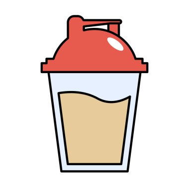 Düz tasarım protein karıştırıcı ikonu. Düzenlenebilir vektör.