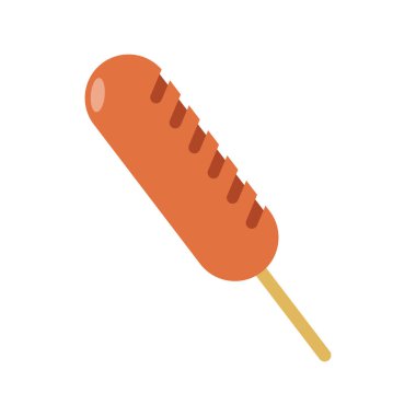 Çubuk ikonunda sosis. Düzenlenebilir vektör.