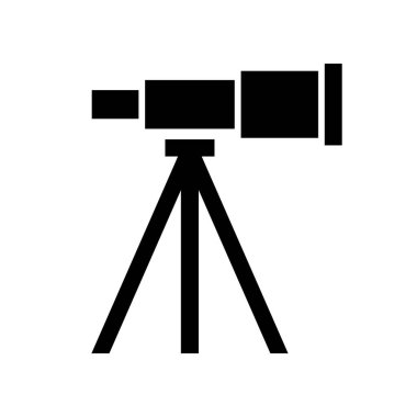 Basit teleskop siluet simgesi. Düzenlenebilir vektör.