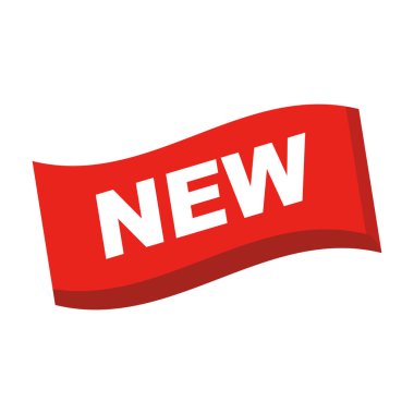 Yeni ürün etiketini vurgula. Düzenlenebilir vektör.