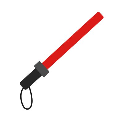 Kırmızı trafik copu simgesi. Düzenlenebilir vektör.