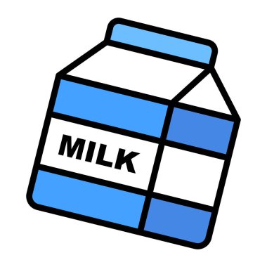 Düz tasarım süt ikonu. Düzenlenebilir vektör.