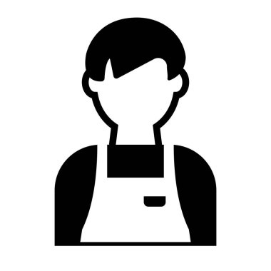 Dükkan personeli siluet simgesi. Düzenlenebilir vektör.