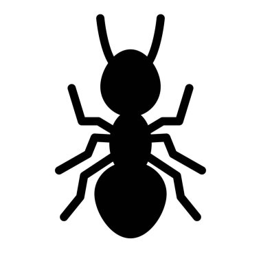 Karınca simgesinin silueti. Düzenlenebilir vektör.