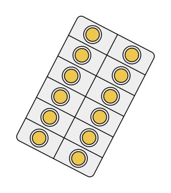 Sarı haplar paket ikonunda. Düzenlenebilir vektör.