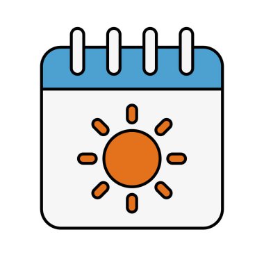 Yaz takvimi renk simgesi. Düzenlenebilir vektör.