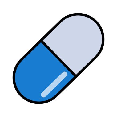 Mavi kapsül uyuşturucu ikonu. Düzenlenebilir vektör.