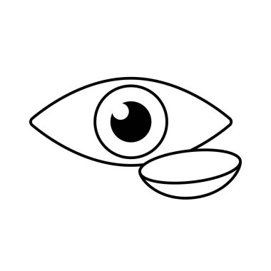 Basit tasarım göz ve kontakt lens. Düzenlenebilir vektör.