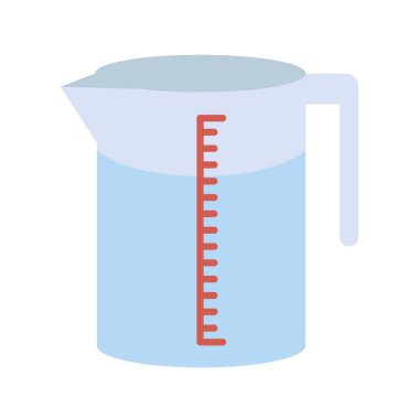 Düz tasarım şeffaf ölçü kabı simgesi. Düzenlenebilir vektör.
