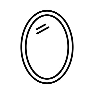Basit oval ayna ikonu. Düzenlenebilir vektör.
