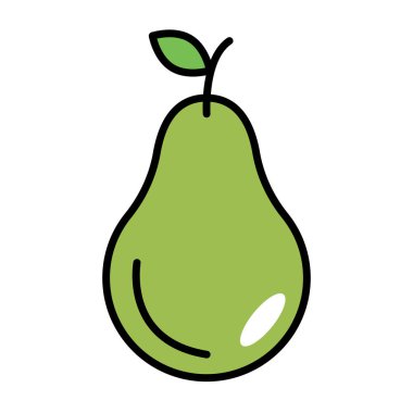 Düz tasarım armut simgesi. Düzenlenebilir vektör.