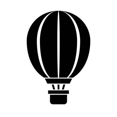 Sıcak hava balonu silueti. Düzenlenebilir vektör.