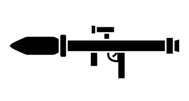 Basit roket atar silueti. Düzenlenebilir vektör.