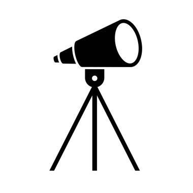 Üç ayaklı siluette yıldız teleskop. Düzenlenebilir vektör.