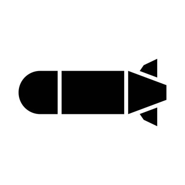 Basit torpido siluet simgesi. Düzenlenebilir vektör.