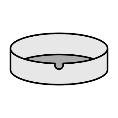 Düz dizayn kül tablası ikonu. Düzenlenebilir vektör.