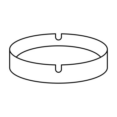 Basit sigara kül tablası ikonu. Düzenlenebilir vektör.